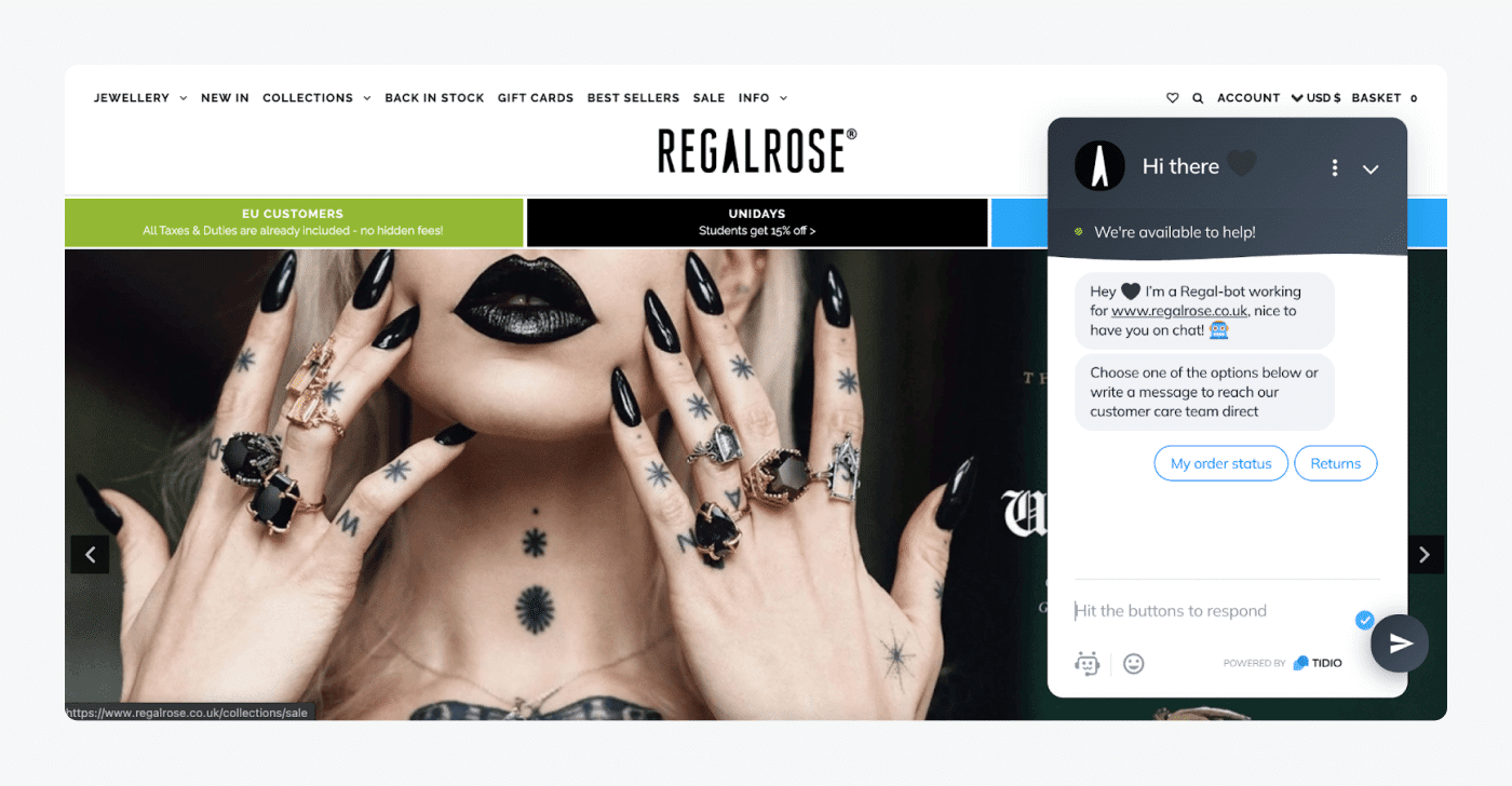 rehalrose retail chatbot example