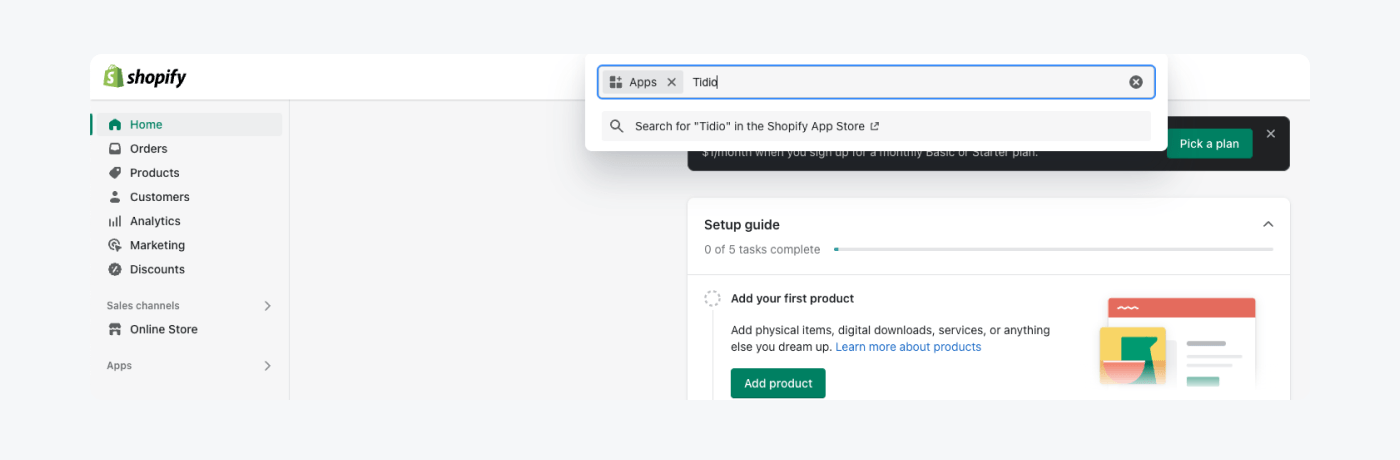 most important step is to install Tidio via Shopify plugin