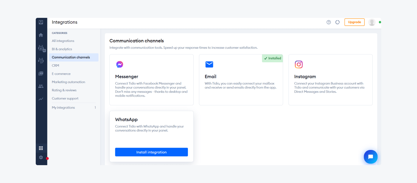Connecting your platform of choice to Tidio