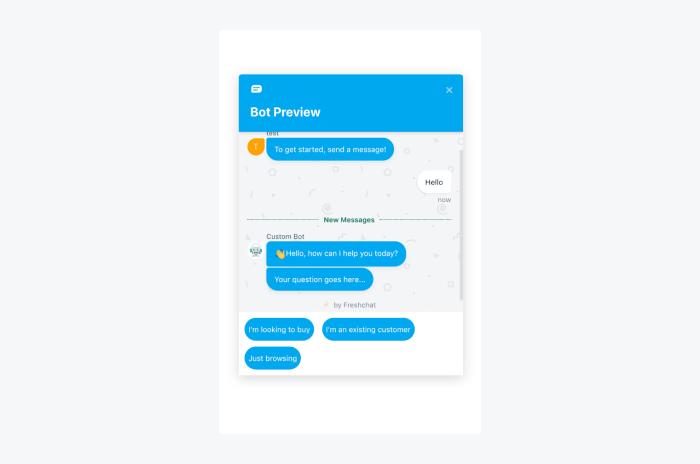 freshchat chatbot window example