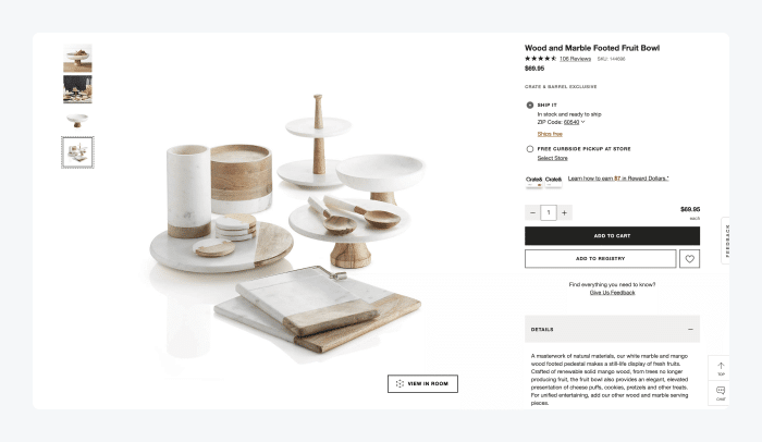 Crate & Barrel product page image