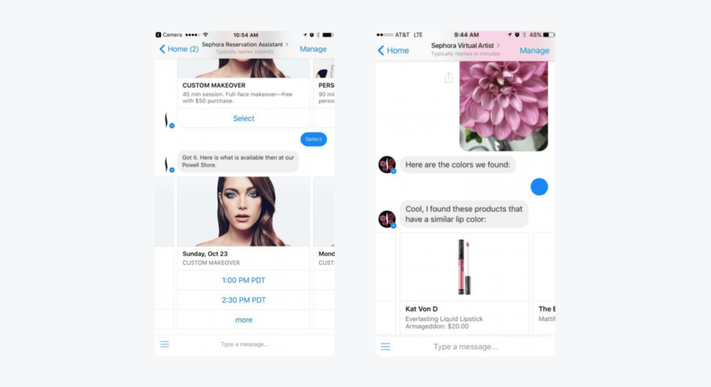 example of sephora chatbot