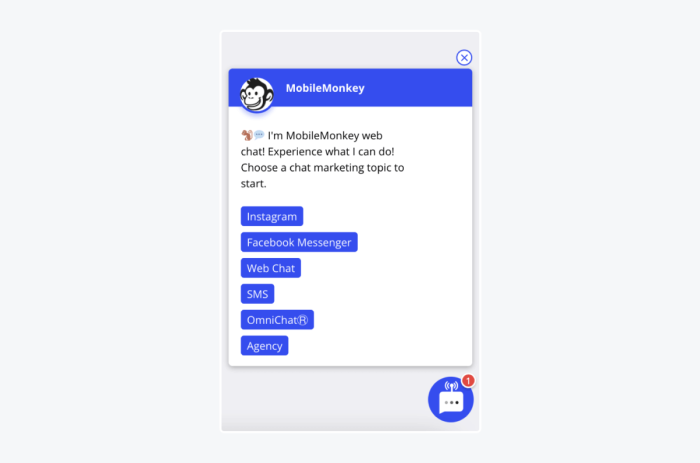 mobile monkey sales chatbot example