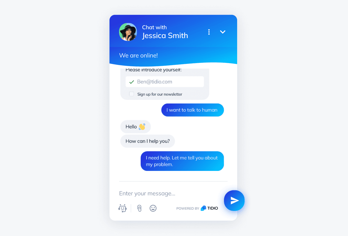 Hybrid chatbots example