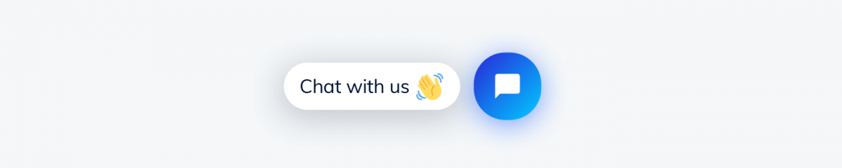 Tidio chat icon with "Chat with us" label