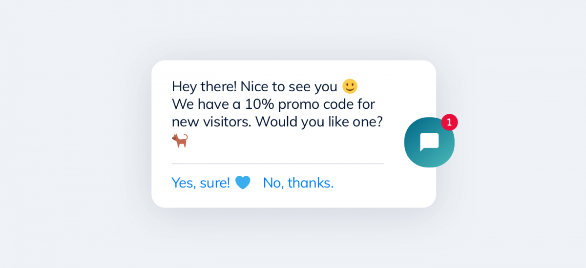 A discount chatbot helps with generating more sales for your online business