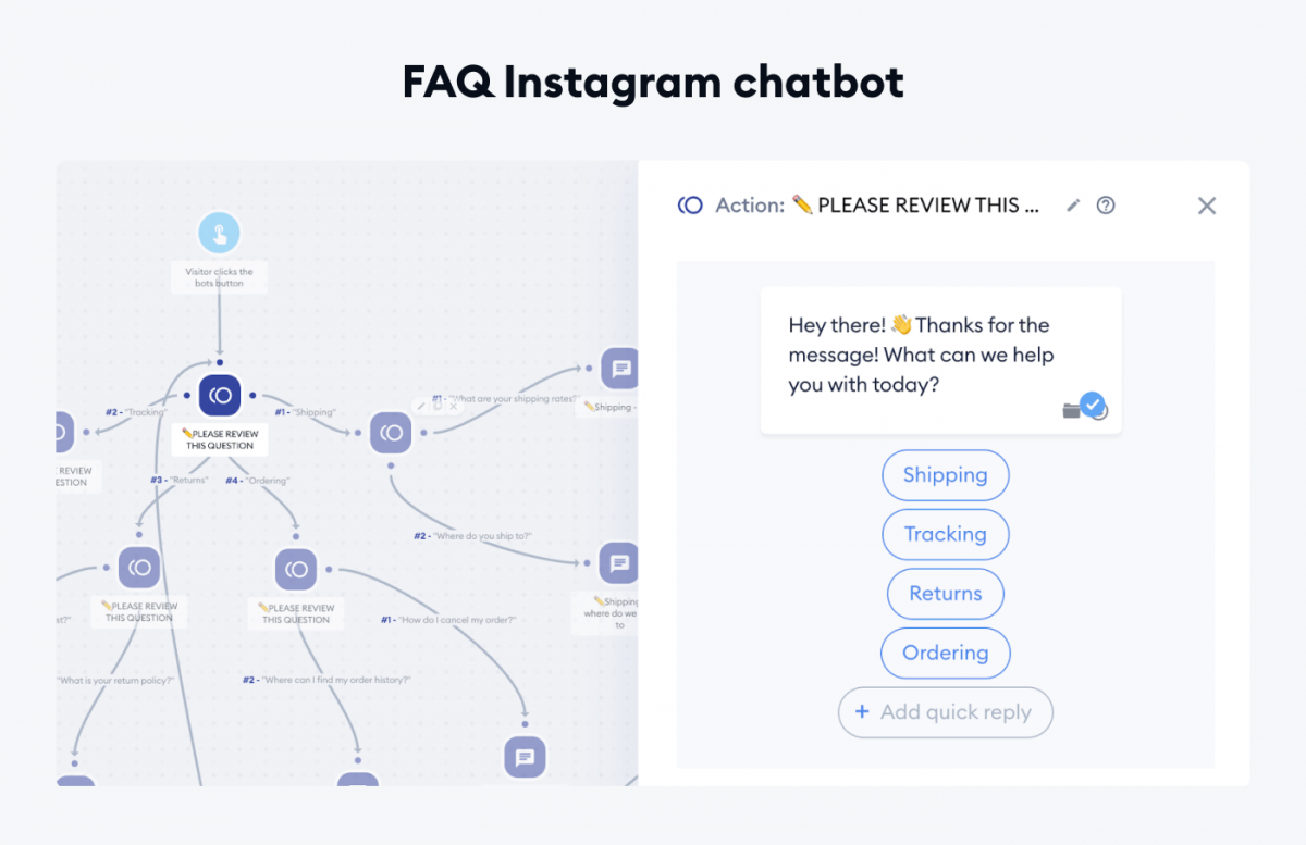 FAQ Instagram chatbot settings