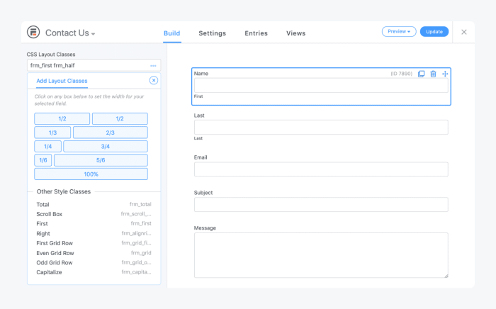 Screenshot of Formidable Forms plugin on WordPress