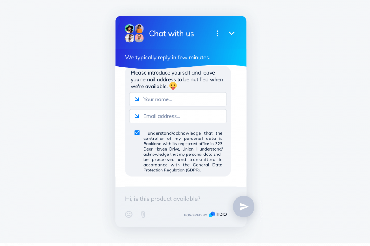 Pre-survey chat in Tidio widget