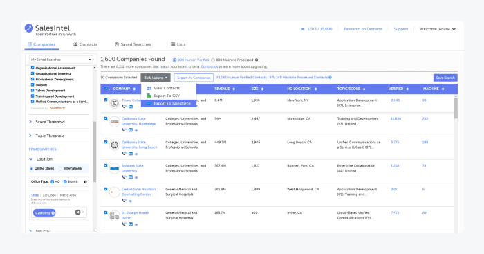 salesintel panel view