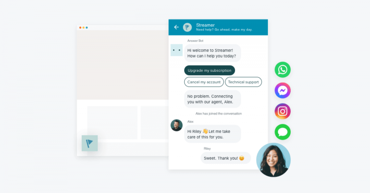 Zendesk Chat's widget mockup